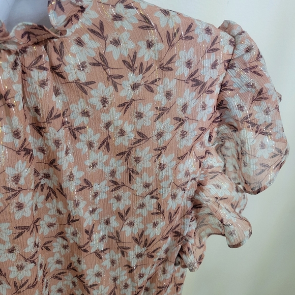 Rebecca Taylor Women's Sleeveless Floral Ruffle Mini Dress Size 2 - Picture 5 of 7